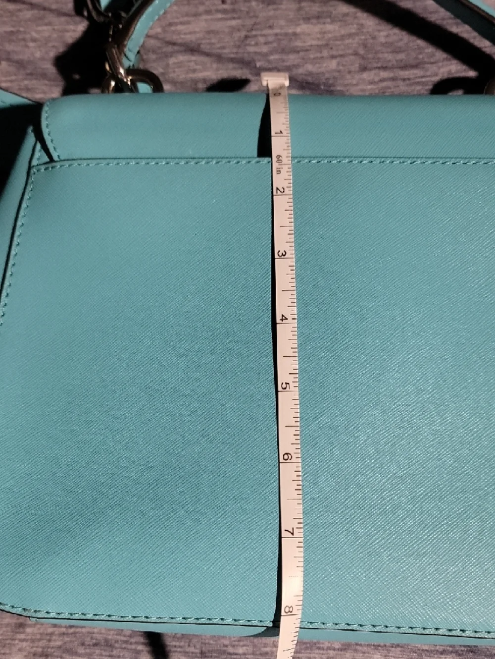 Michael Kors Robins Egg Blue Leather Crossbody Bag with Top Handle